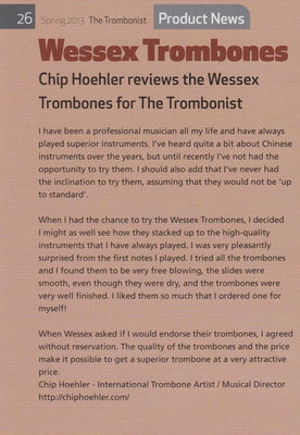 Review by Chip Hoehler of the Wessex trombones